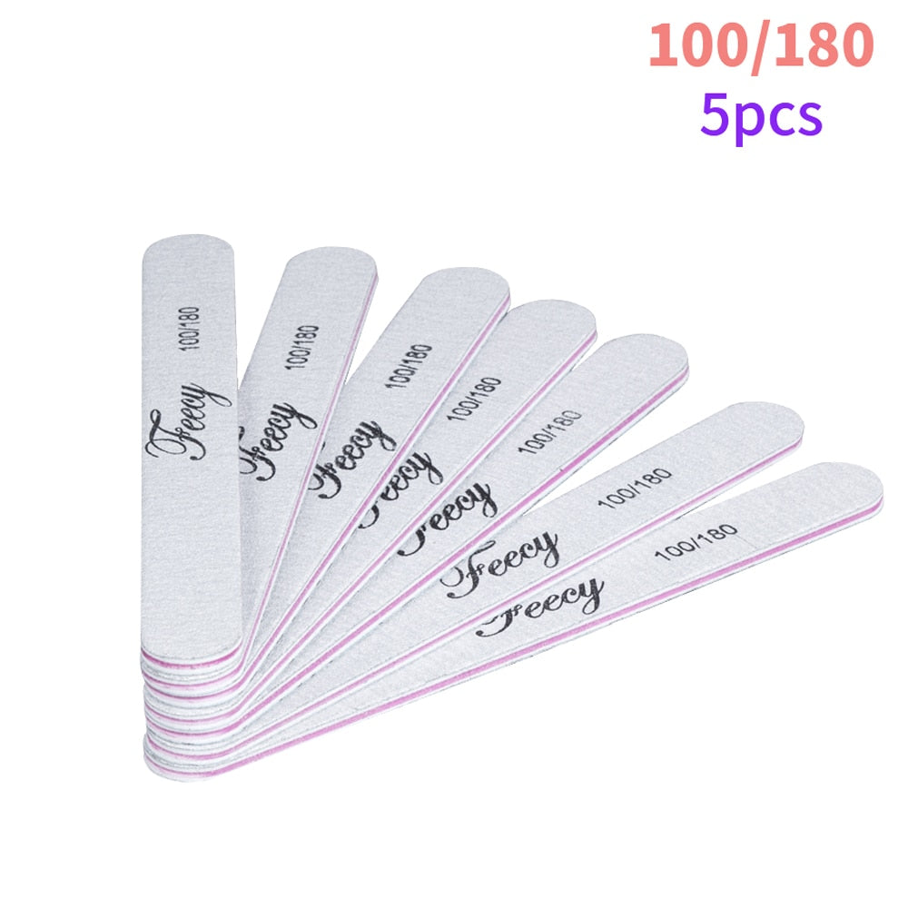 Tampon de Lime à ongles Double face du tampon de Lime à ongles 100/180 tampon de Lime à ongles dans l'outil d'art des ongles