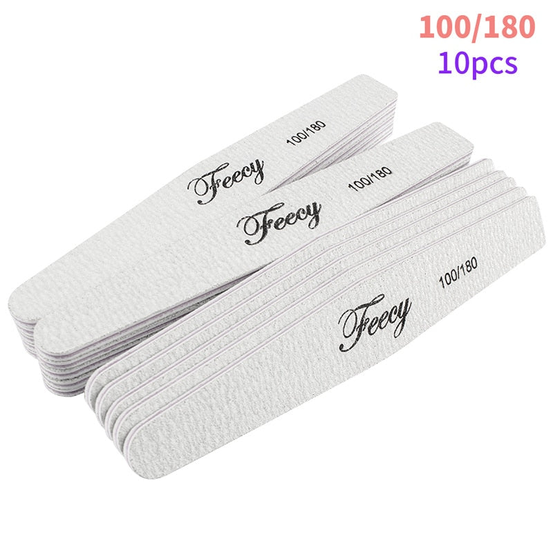 Tampon de Lime à ongles Double face du tampon de Lime à ongles 100/180 tampon de Lime à ongles dans l'outil d'art des ongles