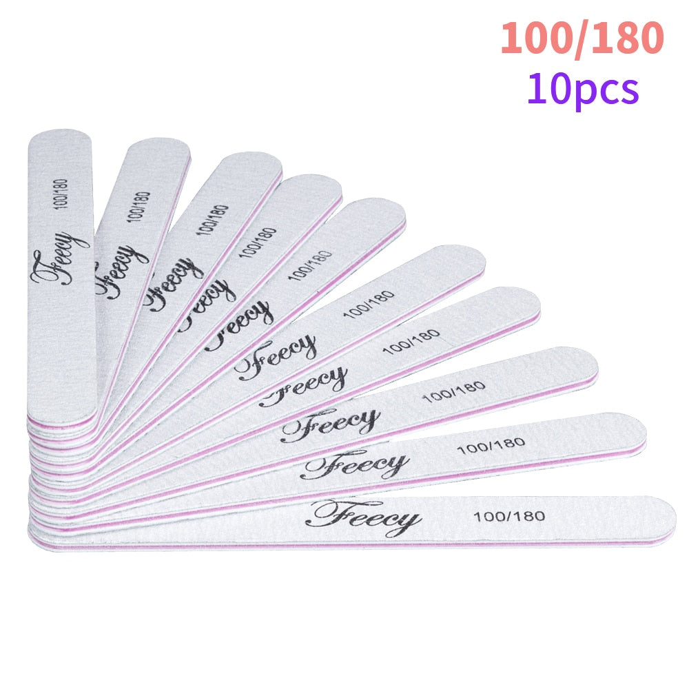 Tampon de Lime à ongles Double face du tampon de Lime à ongles 100/180 tampon de Lime à ongles dans l'outil d'art des ongles