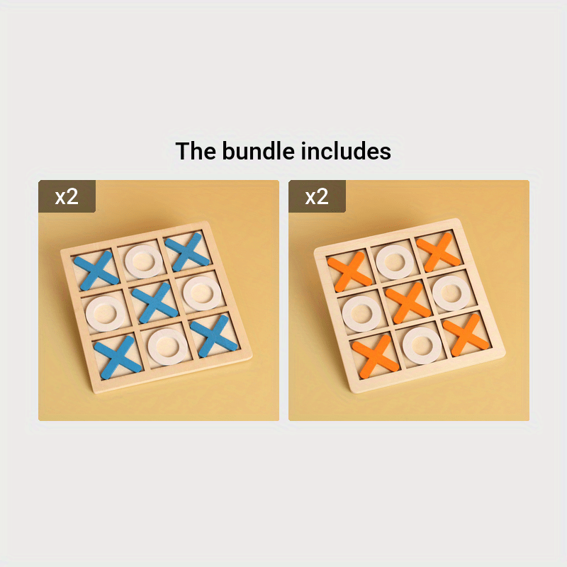 10 Piece Premium Solid Wooden Tic Tac Toe Board Game, Perfect For Backyard Entertainment, Classic Coffee Table Home Game Christmas 、Halloween 、Thanksgiving gifts!