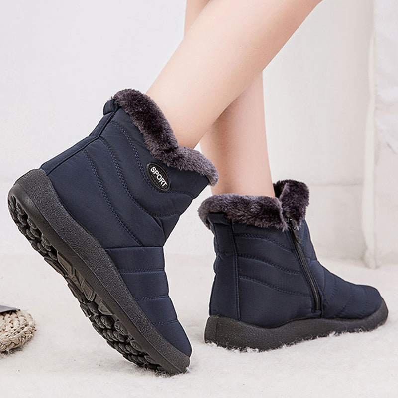 Women's Warm Faux Fur Lined Snow Boots, Winter Side Zipper Ankle Boots, Women's Footwear