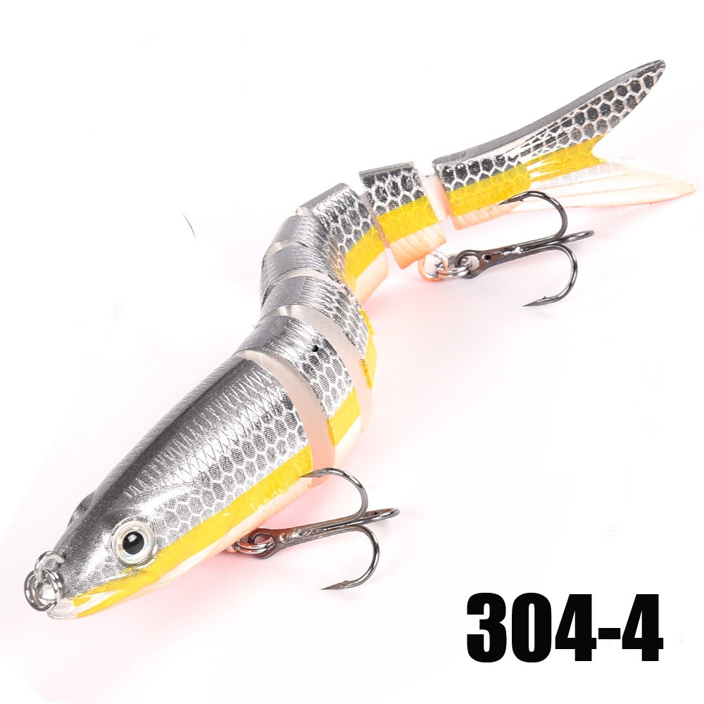Multi-Jointed Swimbait Crank Bait - Slow Sinking Bionic Artificial Bait for Freshwater and Saltwater Trout and Bass Fishing - 10g/13.5cm - Includes Fishing Accessories