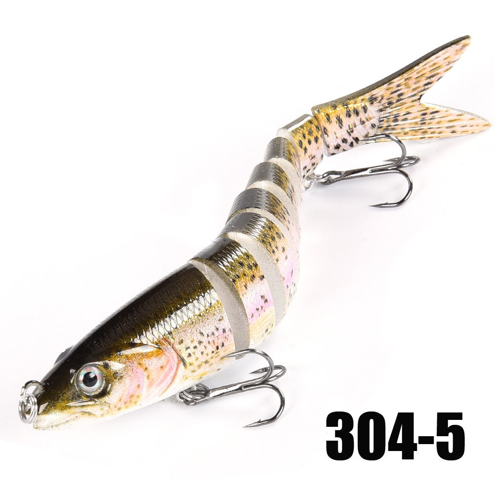 Multi-Jointed Swimbait Crank Bait - Slow Sinking Bionic Artificial Bait for Freshwater and Saltwater Trout and Bass Fishing - 10g/13.5cm - Includes Fishing Accessories