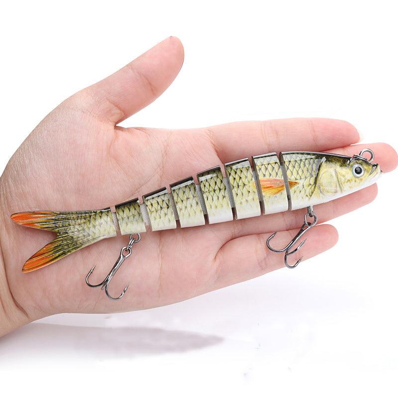 Multi-Jointed Swimbait Crank Bait - Slow Sinking Bionic Artificial Bait for Freshwater and Saltwater Trout and Bass Fishing - 10g/13.5cm - Includes Fishing Accessories