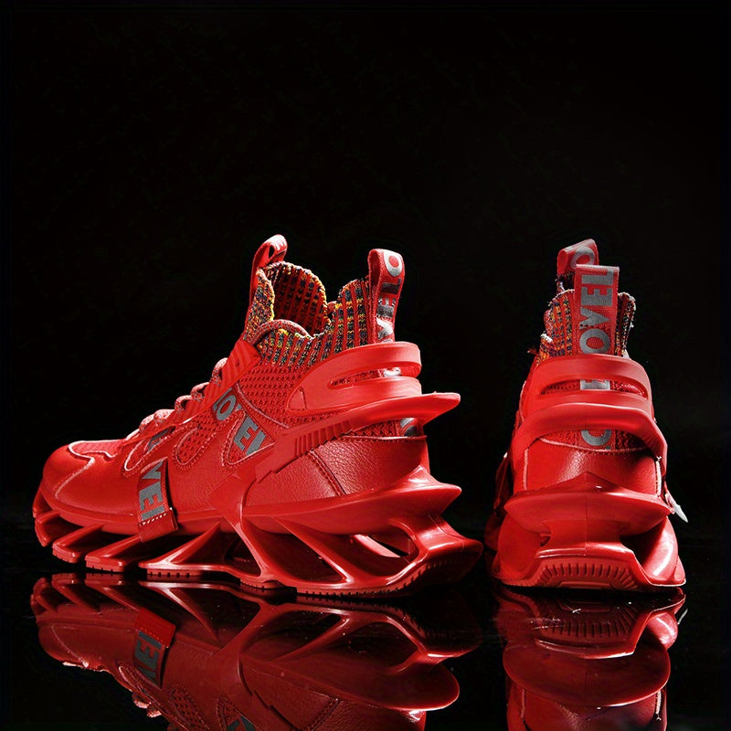 Mens Blade Type Running Shoes - Superbly Breathable, High-Performance Shock Absorption - Stylish High Top, Featherweight, Anti-Slip - Ideal for Running, Tennis, Gym, Casual Walking - Ultimate Athletic Sneakers for Men