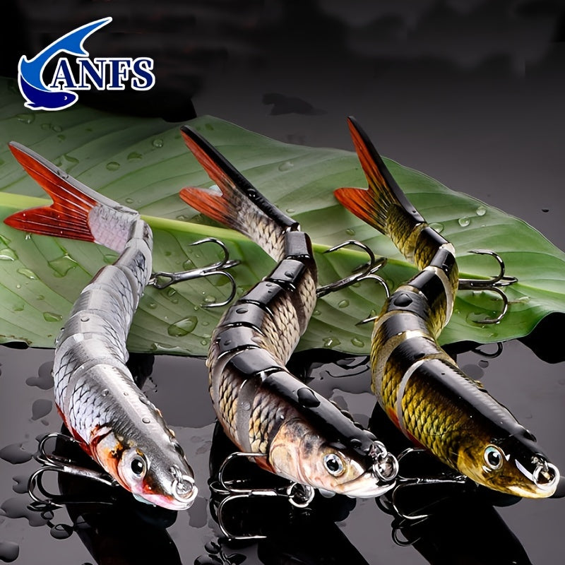 Multi-Jointed Swimbait Crank Bait - Slow Sinking Bionic Artificial Bait for Freshwater and Saltwater Trout and Bass Fishing - 10g/13.5cm - Includes Fishing Accessories