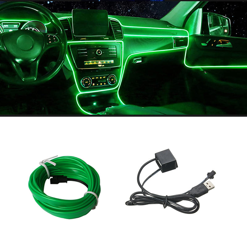5M Car Environment El Wire LED USB Flexible Neon Interior Lights Assembly RGB Light For Automotive Decoration Lighting Accessories