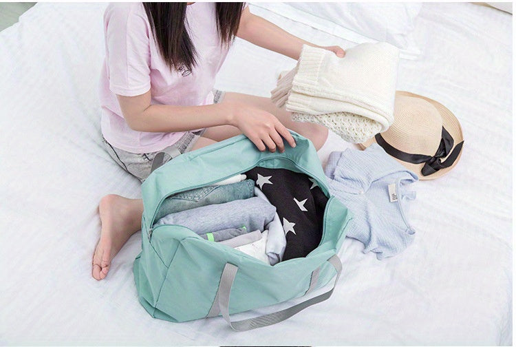 1pc Foldable Travel Duffel Bag, Waterproof Carry On Luggage Bag, Handbag Sports Gym Bag, Lightweight Travel Luggage Bag For Sports, Gym, Vacation Bedroom Accessories