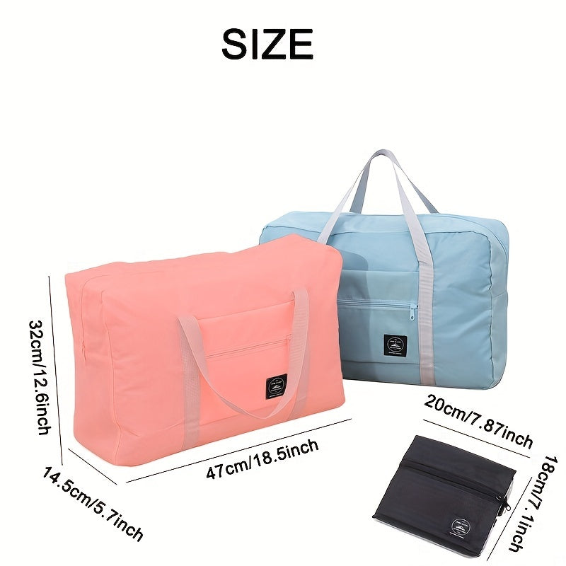 1pc Foldable Travel Duffel Bag, Waterproof Carry On Luggage Bag, Handbag Sports Gym Bag, Lightweight Travel Luggage Bag For Sports, Gym, Vacation Bedroom Accessories