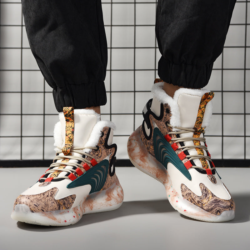 Men's 2023 New Snow Boots, Warm Fleece Cozy Non-slip Ankle Boots Plush Comfy Outdoor Shoes Walking Sneakers, Winter