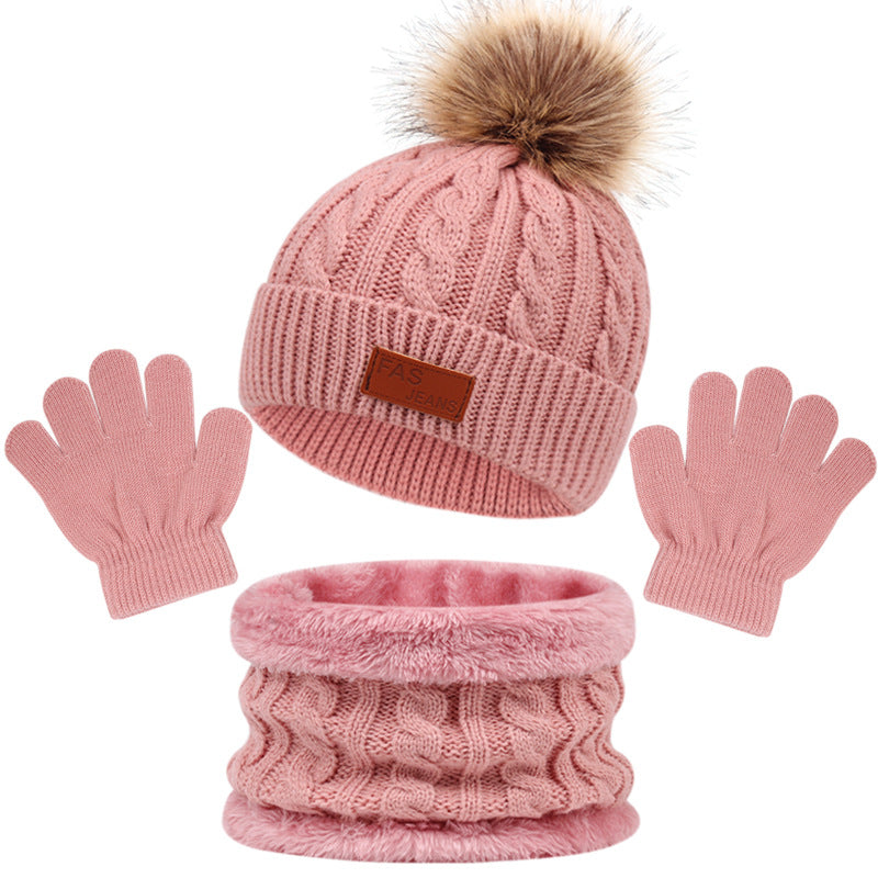 3pcs Cozy Knitted Thermal Beanie Hat, Gloves & Scarf Set for Girls Accessories - Winter Warmth Essentials for 1-5 Years Old Kids - Ideal Gift Choice for Boys and Girls