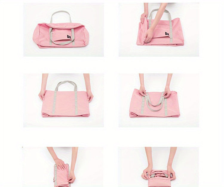 1pc Foldable Travel Duffel Bag, Waterproof Carry On Luggage Bag, Handbag Sports Gym Bag, Lightweight Travel Luggage Bag For Sports, Gym, Vacation Bedroom Accessories