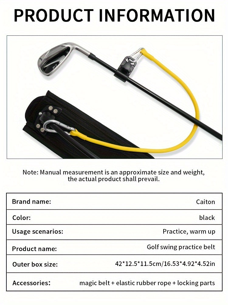 Caiton Golf Swing Tension Belt Band, Golf Swing Trainer, Strength Trainer for Correcting Action and Golf Club Technique. Golf Accessories, Golf Supplies for Improving Swing Strength, Control, and Accuracy.