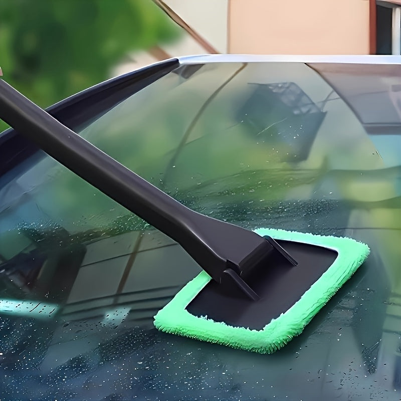 [Car Window Cleaning Brush Kit] Car Window Cleaning Brush Kit Windshield Cleaning Tool Interior Auto Glass Rain Scraper Long Handle Car Accessories