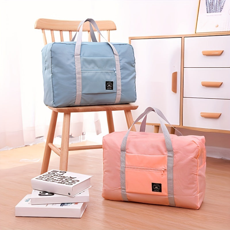 1pc Foldable Travel Duffel Bag, Waterproof Carry On Luggage Bag, Handbag Sports Gym Bag, Lightweight Travel Luggage Bag For Sports, Gym, Vacation Bedroom Accessories