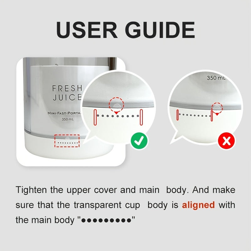 Portable Electric Wireless Mini Fruit Blender Juicer , 350ML , Perfect for On-the Go!