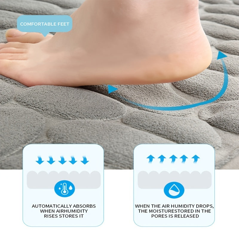 1pc Super Absorbent Memory Foam Bathroom Mat, Soft And Comfortable Floor Mat, Non-Slip Foot Mat, Machine Washable Floor Rug, Easy To Dry, Bathroom Decorations, kitchen Area Rugs, Laundry, bedrooom, shower, indoor mat, Bathroo