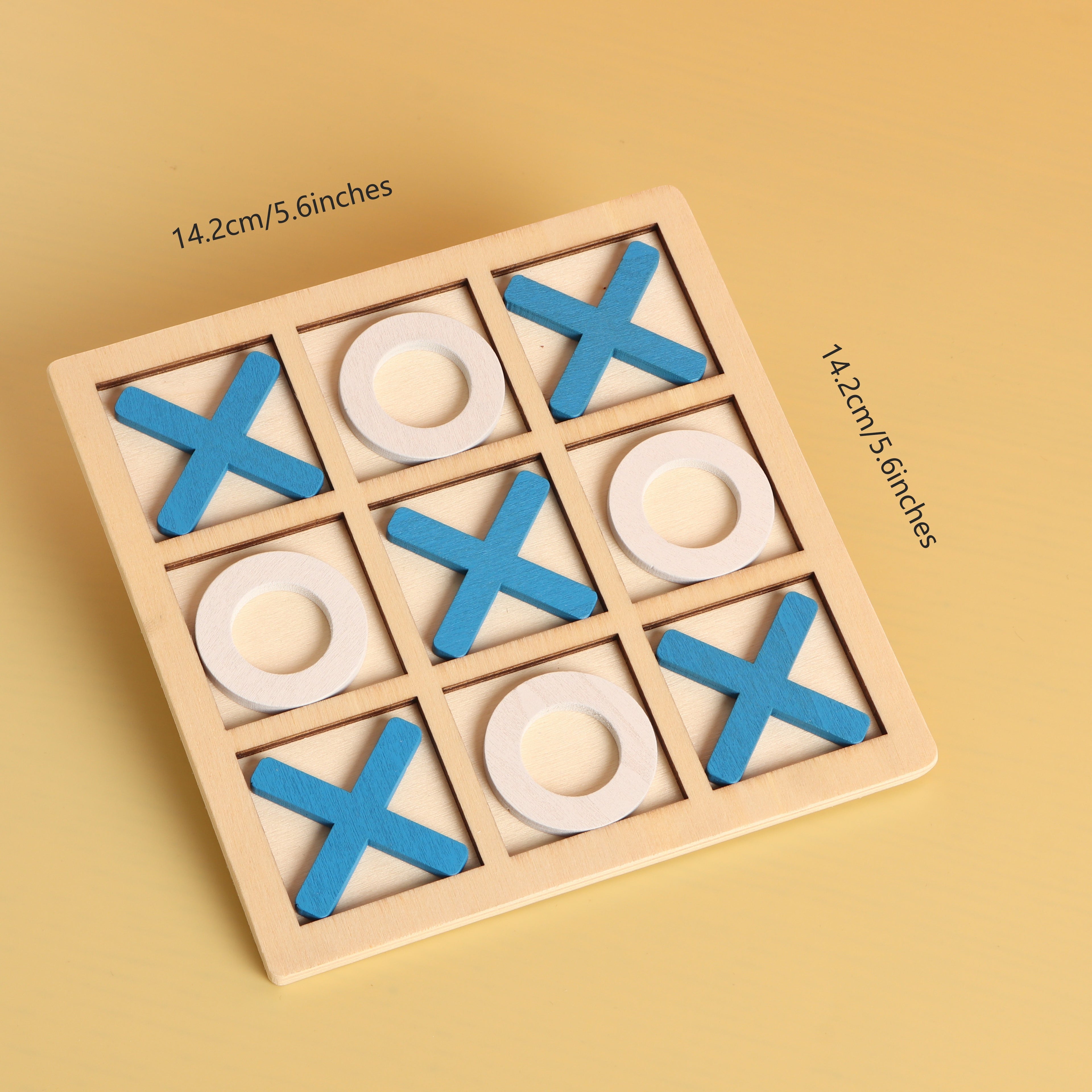 10 Piece Premium Solid Wooden Tic Tac Toe Board Game, Perfect For Backyard Entertainment, Classic Coffee Table Home Game Christmas 、Halloween 、Thanksgiving gifts!