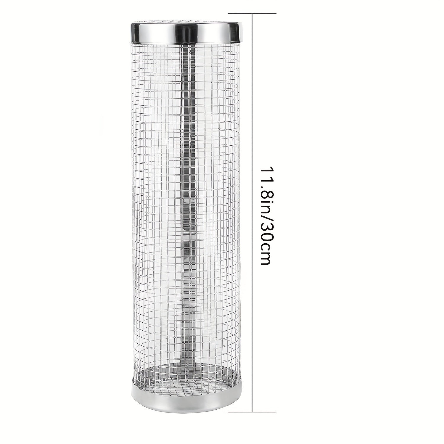 1/2pcs BBQ Rolling Grill Basket, Stainless Steel Grilled Cage, Round BBQ Grill Mesh For Vegetable Fries Fish, Portable Barbecue Cooking Grill Net, Grilling Baskets For  Outdoor Camping Grilling Rack, Camping Picnic Cookware K