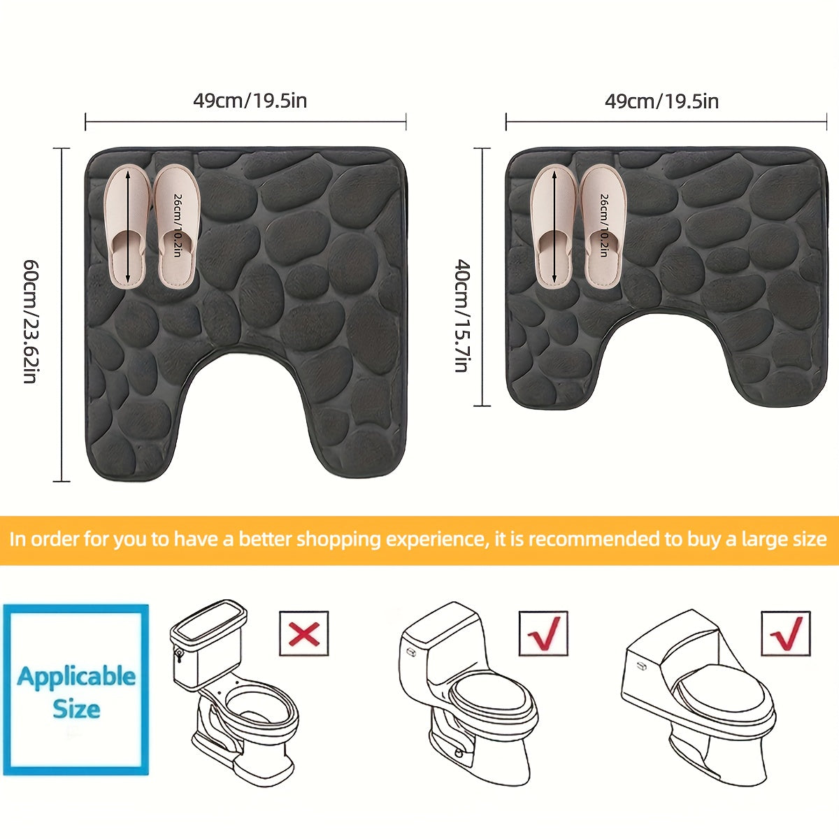 1pc Super Absorbent Memory Foam Bathroom Mat, Soft And Comfortable Floor Mat, Non-Slip Foot Mat, Machine Washable Floor Rug, Easy To Dry, Bathroom Decorations, kitchen Area Rugs, Laundry, bedrooom, shower, indoor mat, Bathroo