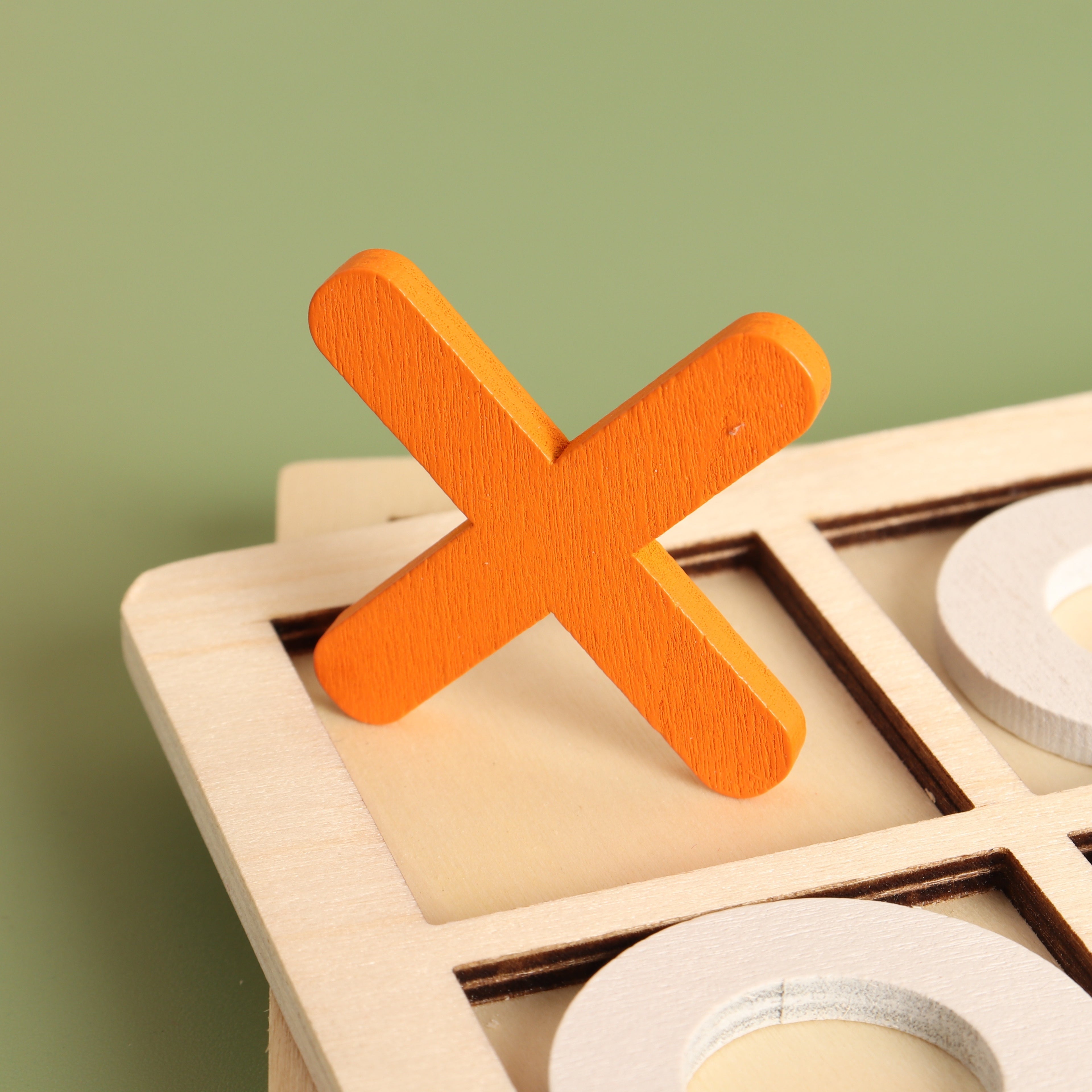 10 Piece Premium Solid Wooden Tic Tac Toe Board Game, Perfect For Backyard Entertainment, Classic Coffee Table Home Game Christmas 、Halloween 、Thanksgiving gifts!