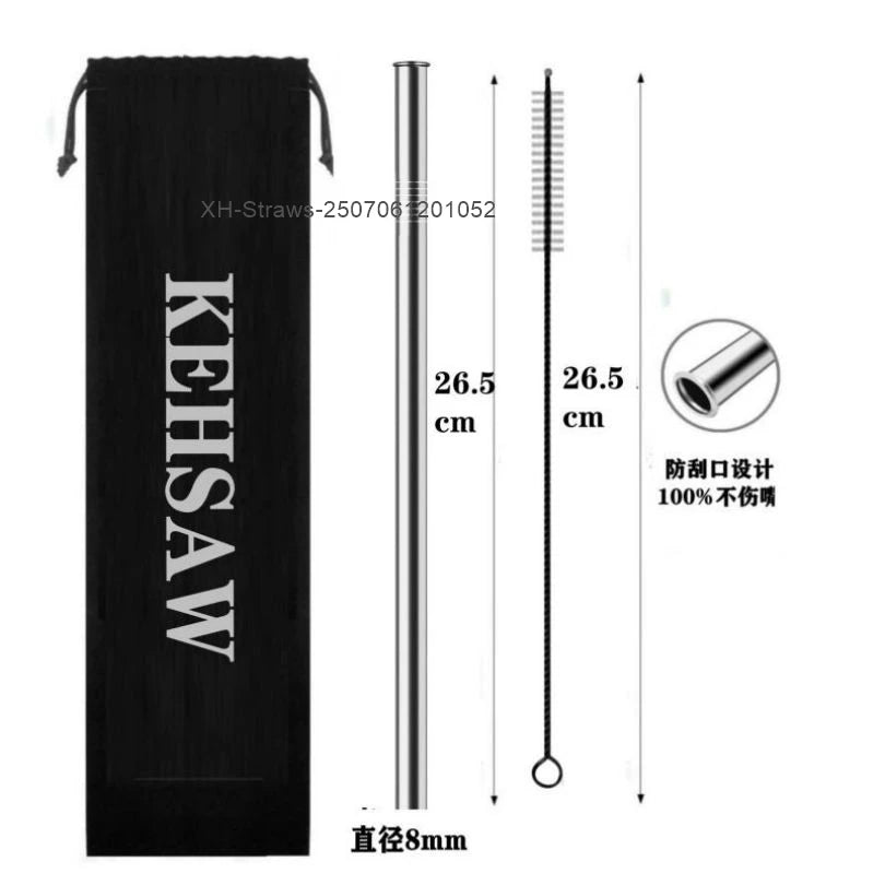 Utility Model Patent-tt*Tongue Anti-Scratch Feature Reusable Stainless Straws for KEHSAW 66*Stainless Steel Tumbler- BOGOF