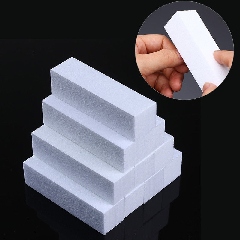 Buffing Sanding Files Block Pedicure Manicure Care Nail Art Buffer Polish White Nail File Nail Art Tips Manicure Pedicure