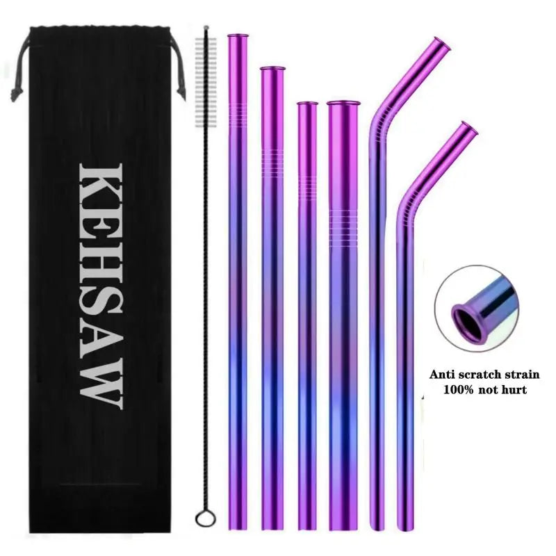 Utility Model Patent-tt*Tongue Anti-Scratch Feature Reusable Stainless Straws for KEHSAW 66*Stainless Steel Tumbler- BOGOF