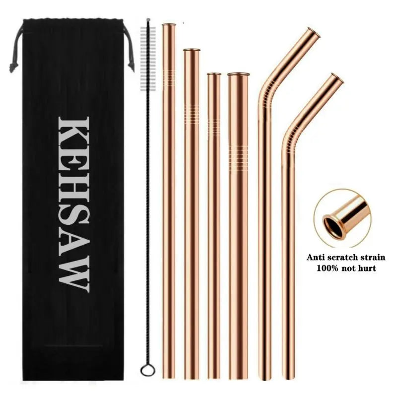 Utility Model Patent-tt*Tongue Anti-Scratch Feature Reusable Stainless Straws for KEHSAW 66*Stainless Steel Tumbler- BOGOF