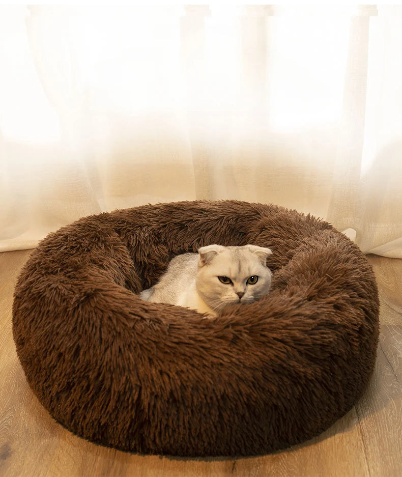 Winter New Pet Bed Comfortable Donut Cuddler Round Dog Kennel Ultra Soft Washable Dog and Cat Cushion Bed Warm Sofa Hot Sell