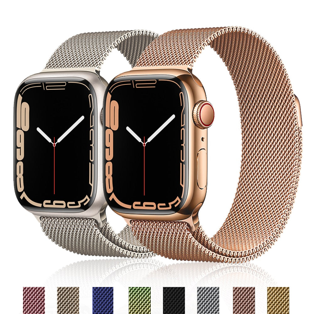 Milanese Loop Strap For Apple watch Band ultra 49mm 44mm 45mm 41mm 40mm 42mm 38mm 45 mm correa bracelet iWatch series 8 7 6 se 5