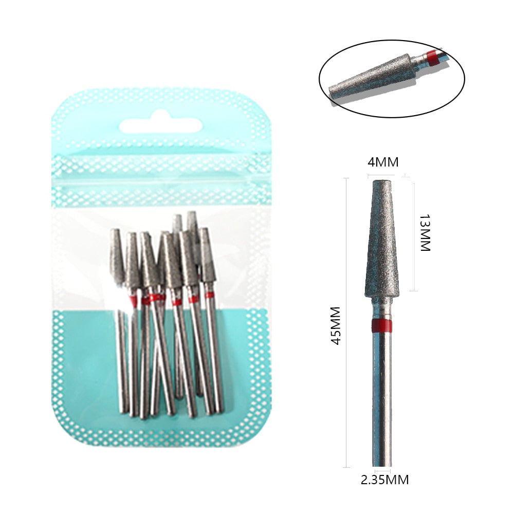 10pcs Diamond Milling Cutter Nail Drill Bits Set For Manicure Accessory Pedicure Eletric Machine Nail Bit Brush Burr Tools