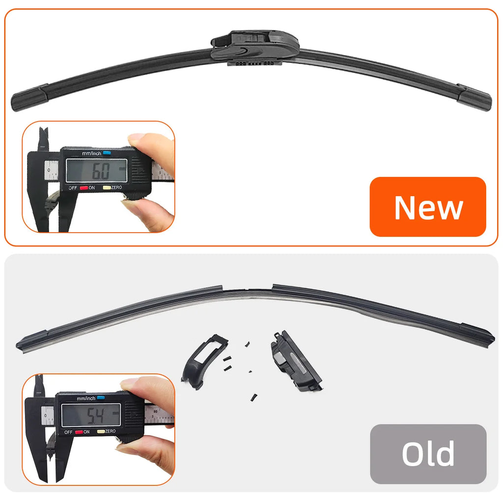 13"-28" Upgrade the universal J/U-shaped hook frameless wiper with high-quality rubber sheet for car windshield wipers