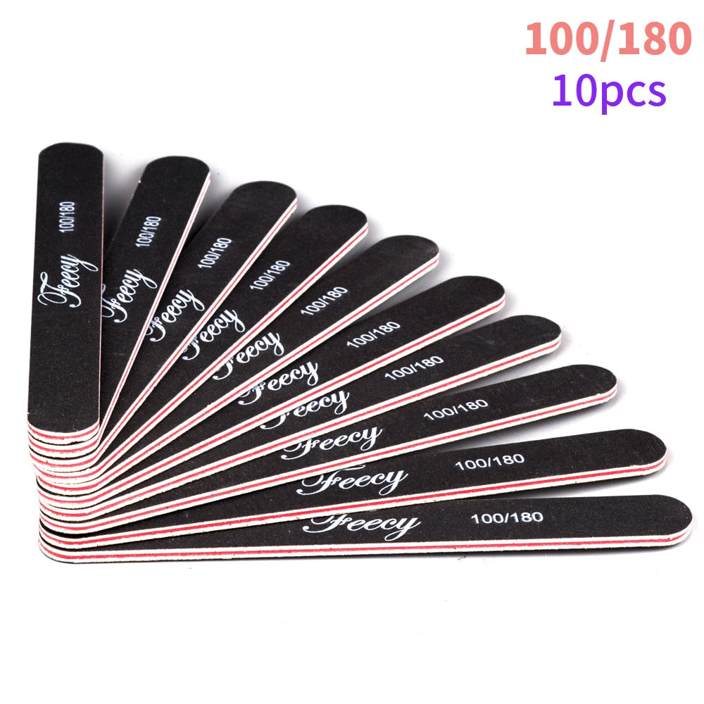 Tampon de Lime à ongles Double face du tampon de Lime à ongles 100/180 tampon de Lime à ongles dans l'outil d'art des ongles