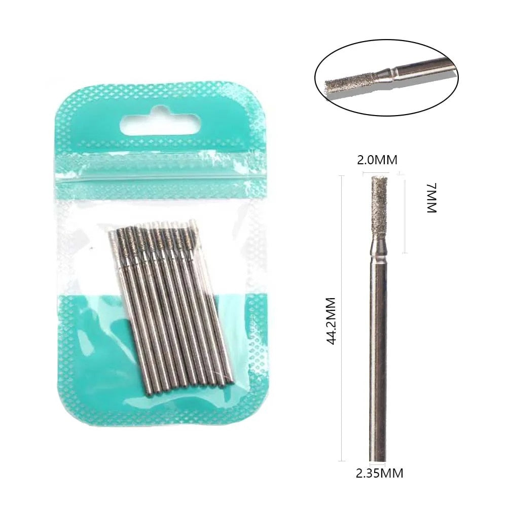 10pcs Diamond Milling Cutter Nail Drill Bits Set For Manicure Accessory Pedicure Eletric Machine Nail Bit Brush Burr Tools