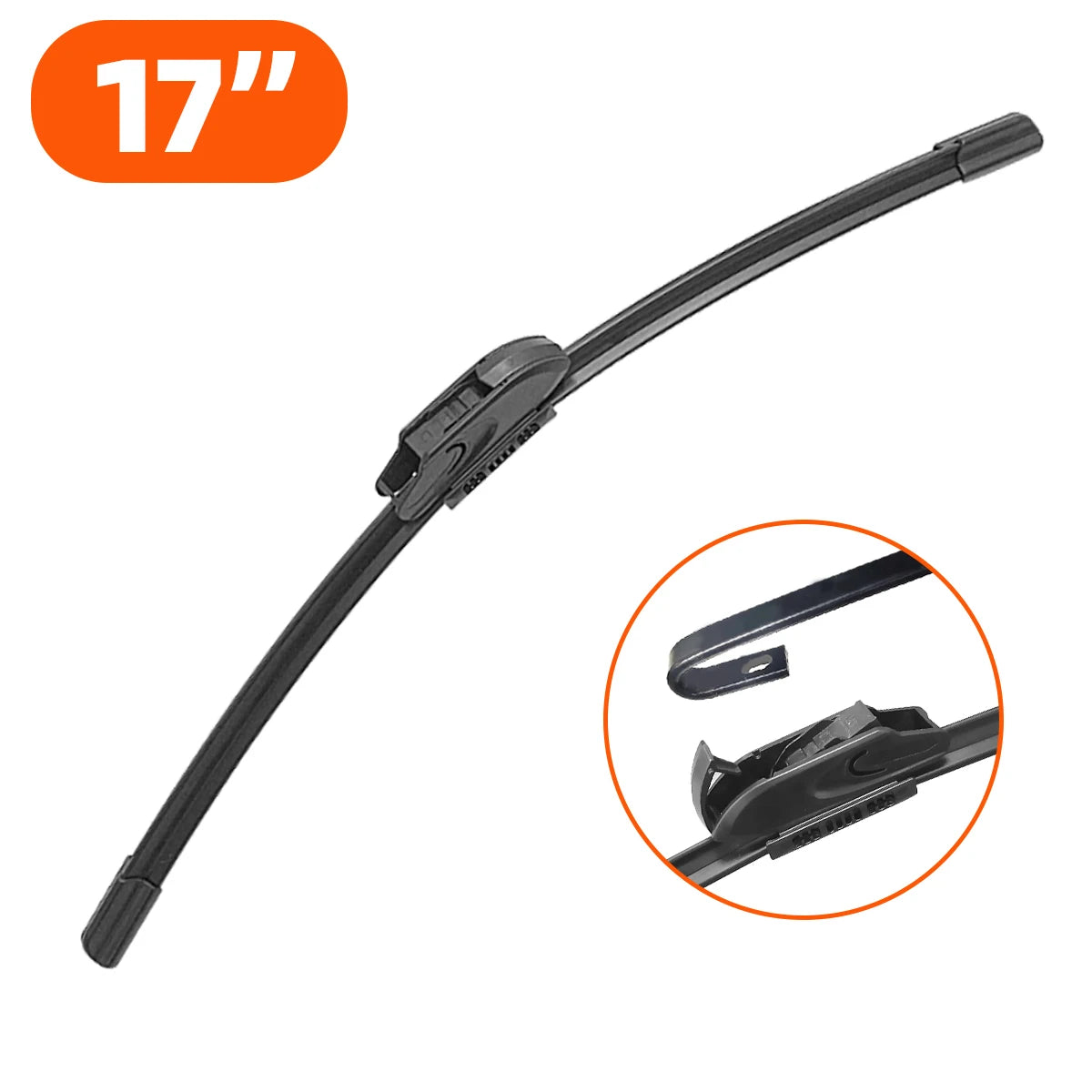 13"-28" Upgrade the universal J/U-shaped hook frameless wiper with high-quality rubber sheet for car windshield wipers