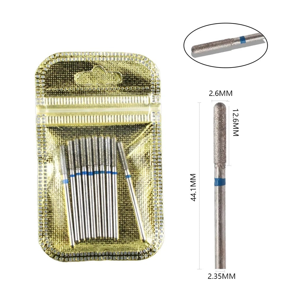 10pcs Diamond Milling Cutter Nail Drill Bits Set For Manicure Accessory Pedicure Eletric Machine Nail Bit Brush Burr Tools