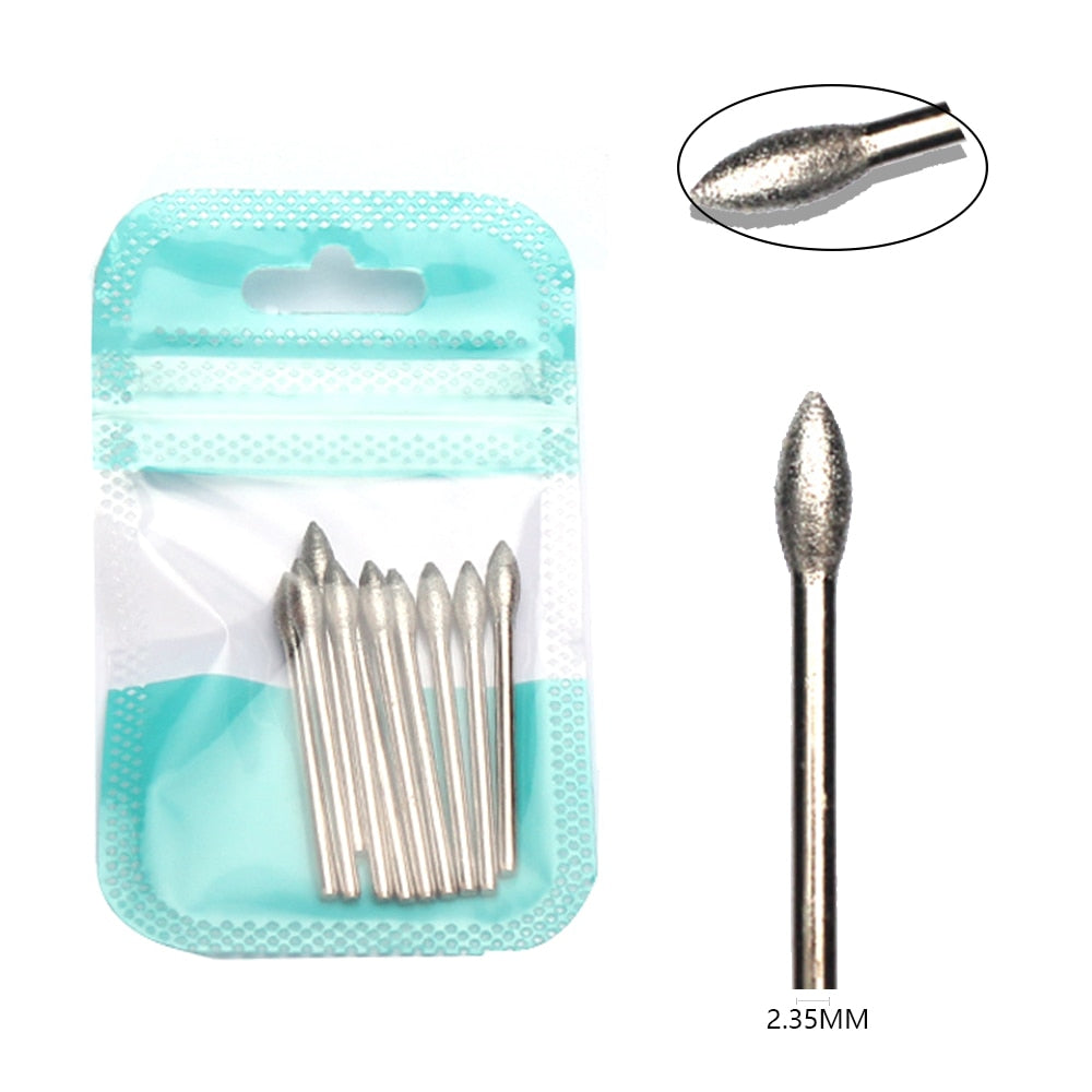 10pcs Diamond Milling Cutter Nail Drill Bits Set For Manicure Accessory Pedicure Eletric Machine Nail Bit Brush Burr Tools