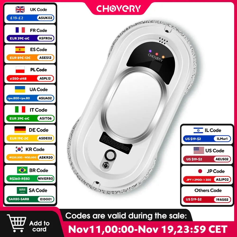 CHOVERY Robot Window Cleaner Window Cleaning Robot Smart Home  Robot Vacuum CleanerRemote Control Glass Cleaning Robots
