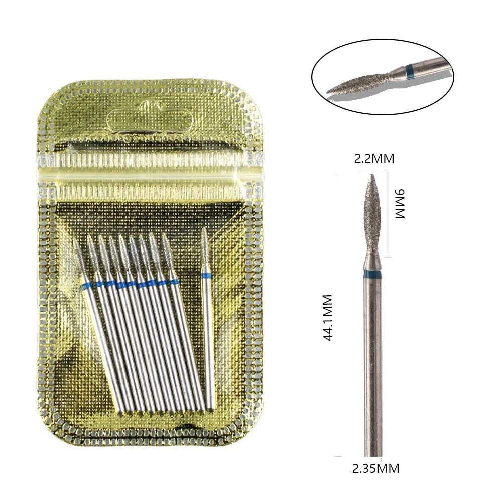 10pcs Diamond Milling Cutter Nail Drill Bits Set For Manicure Accessory Pedicure Eletric Machine Nail Bit Brush Burr Tools