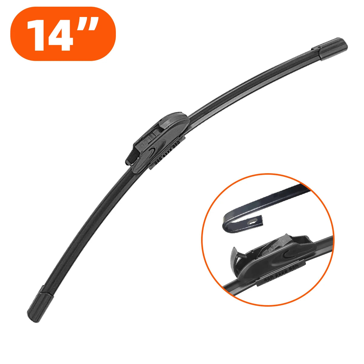 13"-28" Upgrade the universal J/U-shaped hook frameless wiper with high-quality rubber sheet for car windshield wipers