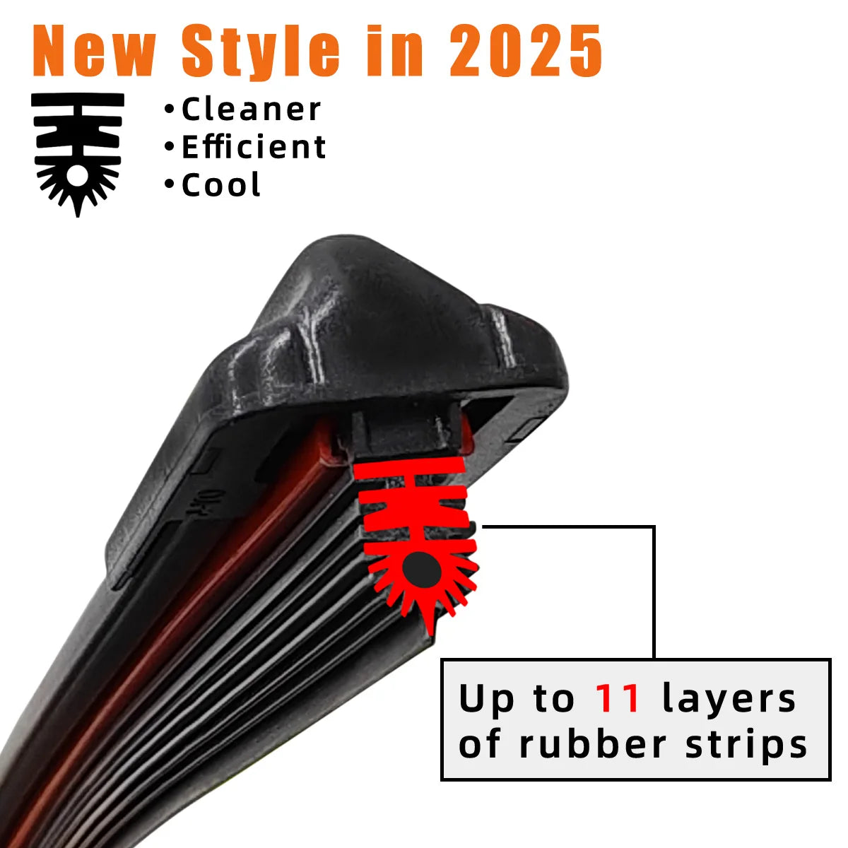 Suitable For Car Front Windshield J/U-Shaped 11 Layer Rubber Strip Wiper Blades 14 "15" 16 "17" 18 "19" 20 "21" 22 "24" 26 "28"