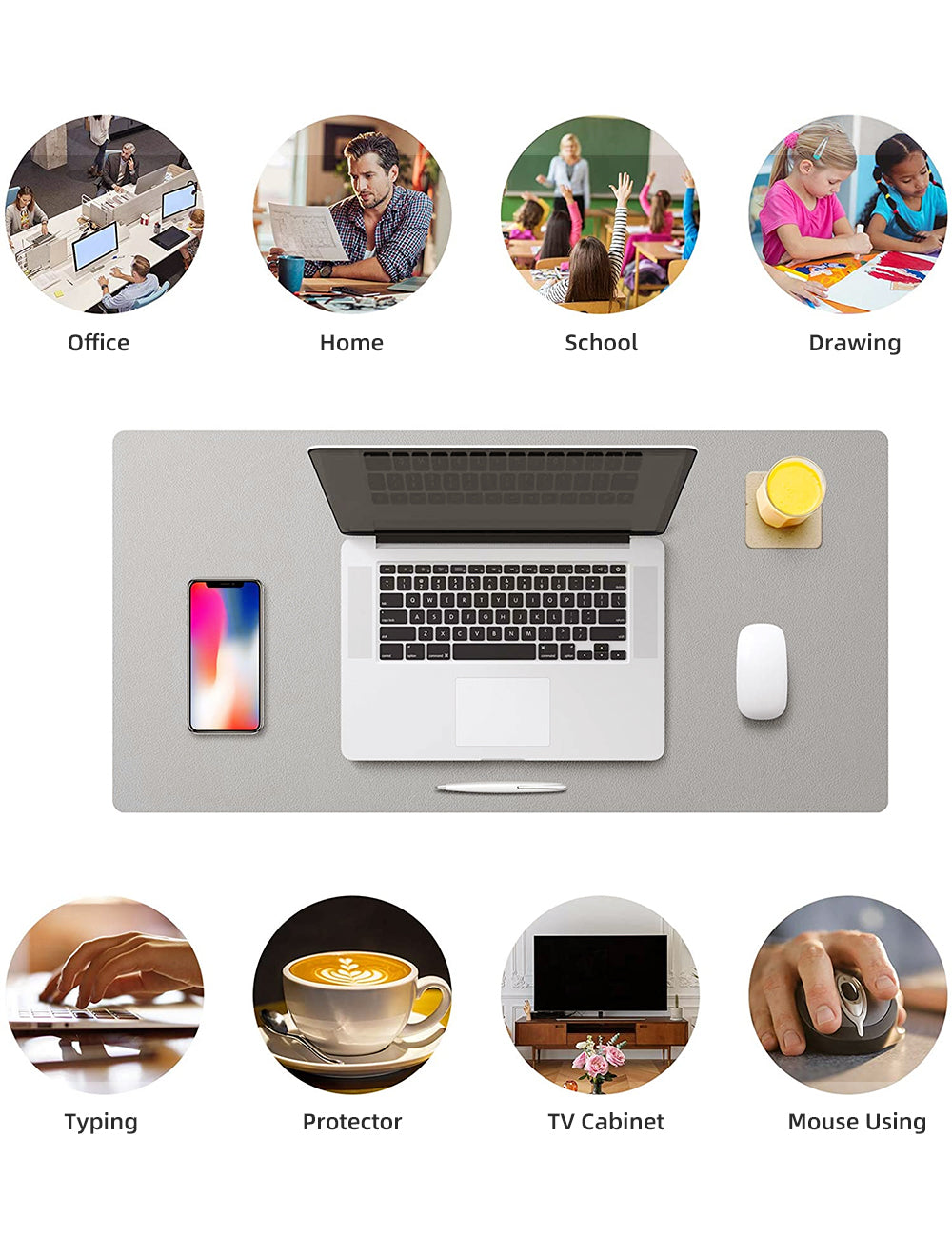 1pc Large Size PU Leather Office Desk Protector Mat Waterproof Mouse Pad Desktop Keyboard Desk Pad Gaming Mousepad PC Accessories