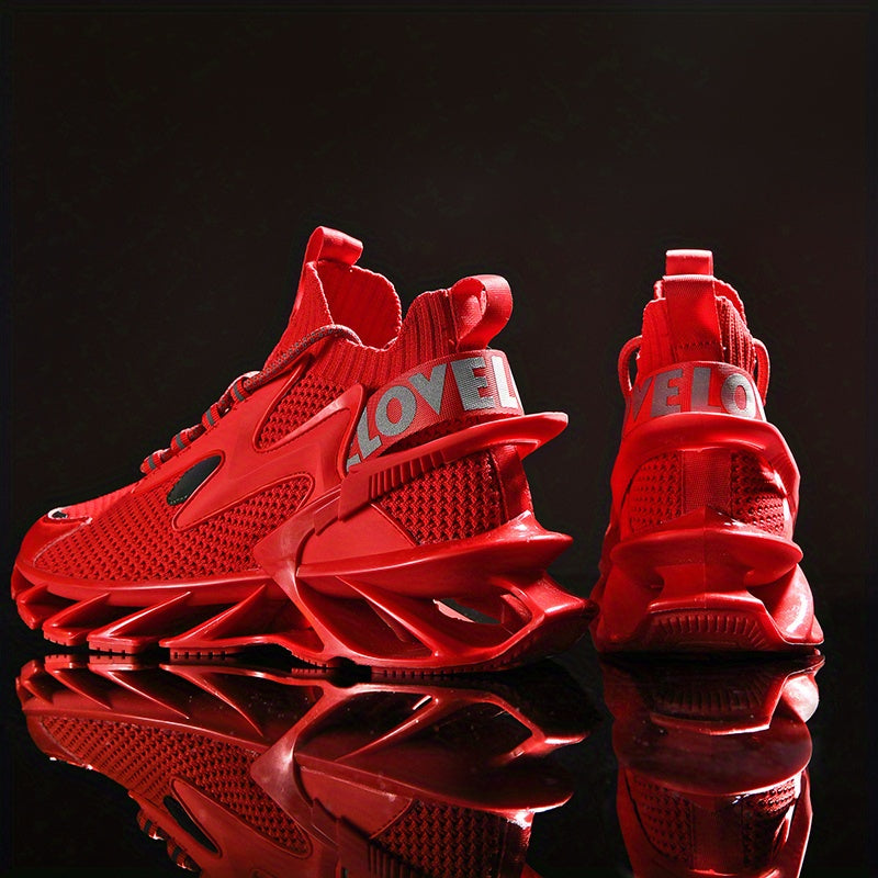Mens Blade Type Running Shoes - Superbly Breathable, High-Performance Shock Absorption - Stylish High Top, Featherweight, Anti-Slip - Ideal for Running, Tennis, Gym, Casual Walking - Ultimate Athletic Sneakers for Men