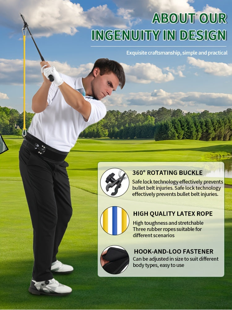 Caiton Golf Swing Tension Belt Band, Golf Swing Trainer, Strength Trainer for Correcting Action and Golf Club Technique. Golf Accessories, Golf Supplies for Improving Swing Strength, Control, and Accuracy.