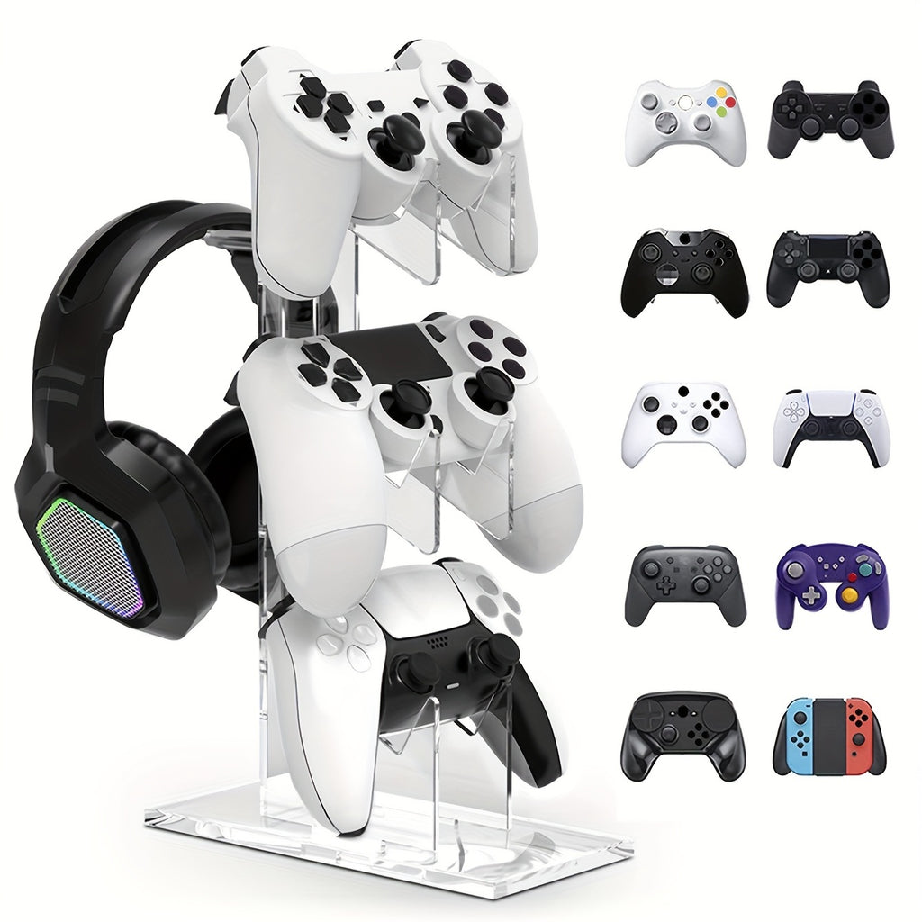 Universal 3-layer Controller Stand & Headphone Stand Game Accessories For PS5 PS4 Storage Stand, Controller Holder Headset Stand Game Accessory