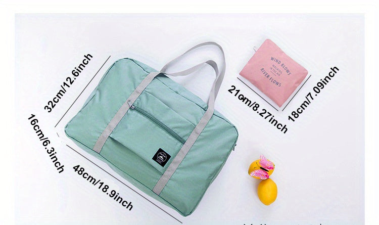 1pc Foldable Travel Duffel Bag, Waterproof Carry On Luggage Bag, Handbag Sports Gym Bag, Lightweight Travel Luggage Bag For Sports, Gym, Vacation Bedroom Accessories