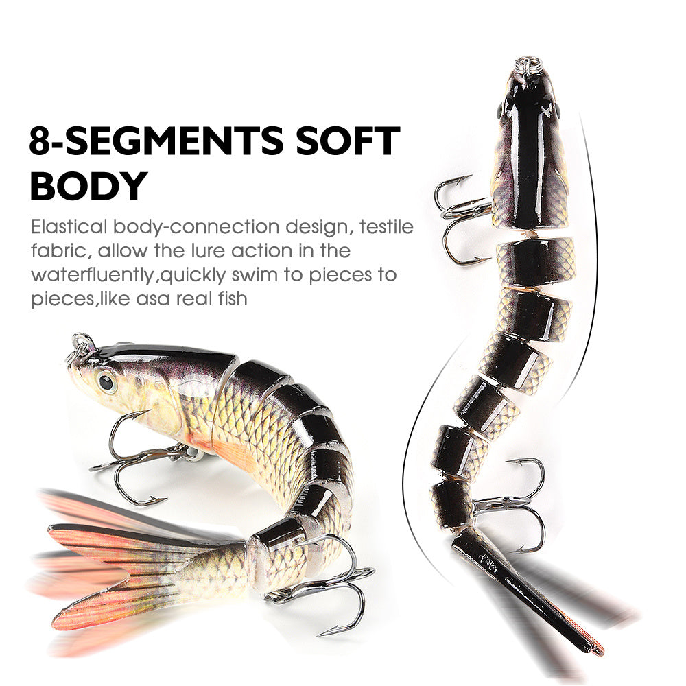 Multi-Jointed Swimbait Crank Bait - Slow Sinking Bionic Artificial Bait for Freshwater and Saltwater Trout and Bass Fishing - 10g/13.5cm - Includes Fishing Accessories