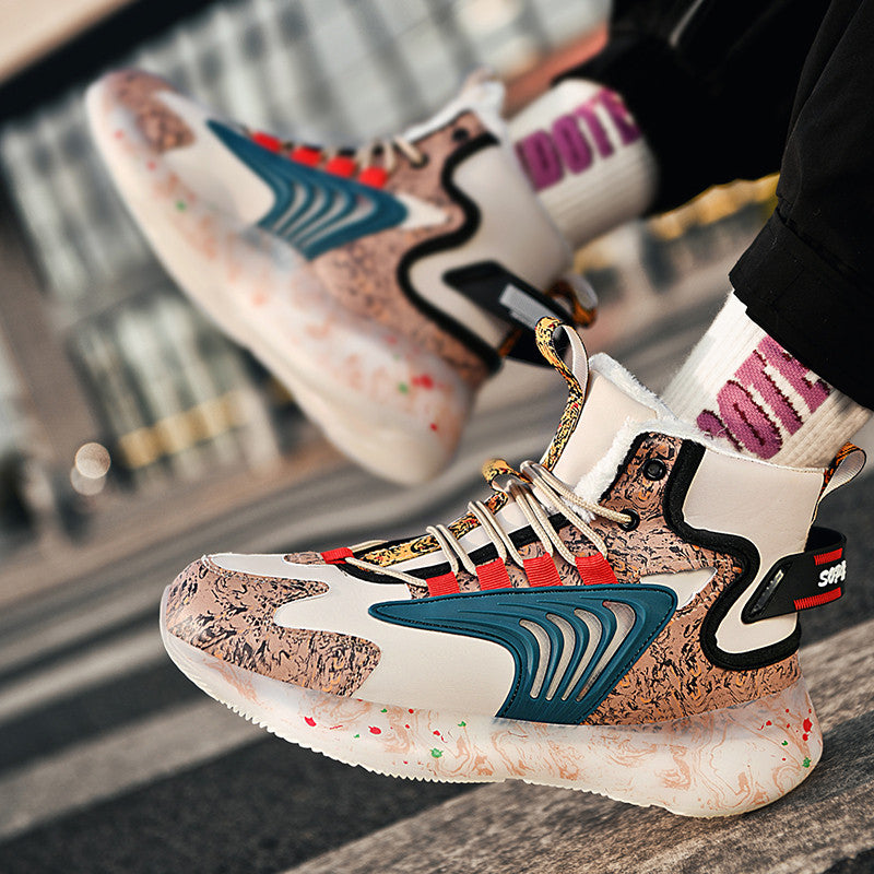 Men's 2023 New Snow Boots, Warm Fleece Cozy Non-slip Ankle Boots Plush Comfy Outdoor Shoes Walking Sneakers, Winter