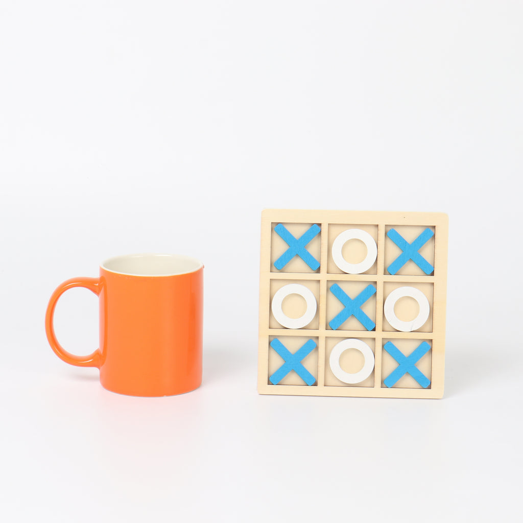 10 Piece Premium Solid Wooden Tic Tac Toe Board Game, Perfect For Backyard Entertainment, Classic Coffee Table Home Game Christmas 、Halloween 、Thanksgiving gifts!